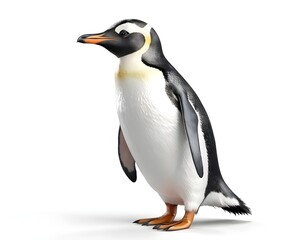 Fototapeta premium King Penguin Standing Isolated on White Background