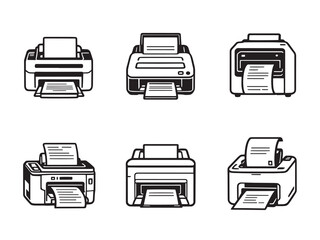 Label Printer Line Art Set