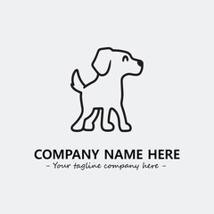 Dog illustration black and white for logo company vector image
