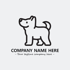 Dog illustration black and white for logo company vector image
