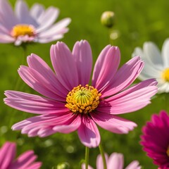 Fototapeta premium Pink Cosmos Flower Close-up