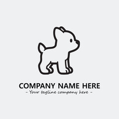 Dog illustration black and white for logo company vector image
