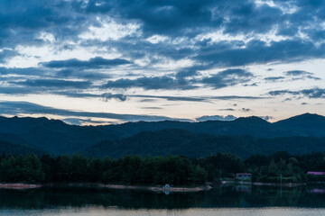 lake and mountains