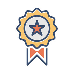 Award Medal with Star Icon Representing Top Performance and Achievement
