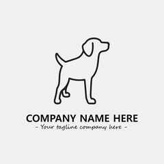 Dog illustration black and white for logo company vector image
