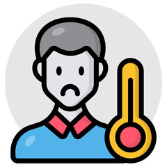 An editable design icon of fever checking 