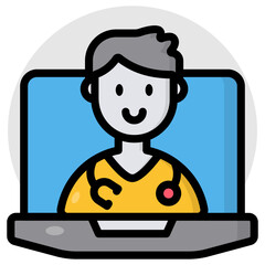 A unique design icon of online doctor