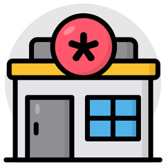 Modern design icon of clinic building 