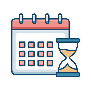 Calendar with Hourglass Icon Representing Project Deadline and Time Management