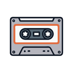 Fototapeta premium Cassette Tape Icon Representing Retro Music and Audio Playback