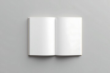 Fototapeta premium Blank open book neutral grey background