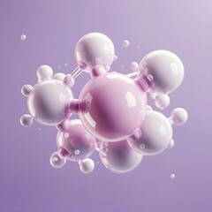 Abstract Pink Molecular Structure