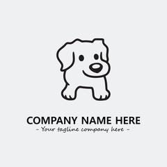 Fototapeta premium Dog illustration black and white for logo company vector image 
