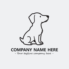 Dog illustration black and white for logo company vector image
