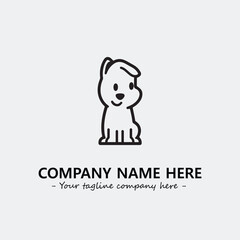 Dog illustration black and white for logo company vector image
