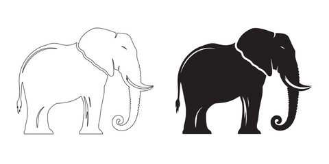 Premium elephant silhouette ideal for eco themes – smooth lines and vector-ready format – elephant icon – elephant illustration – elephant lineart – elephant line art

