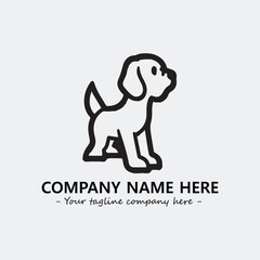 Dog illustration black and white for logo company vector image

