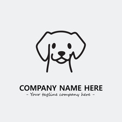 Dog illustration black and white for logo company vector image
