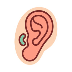 Ear with Inner Structure Icon Representing Auditory System and Hearing Function