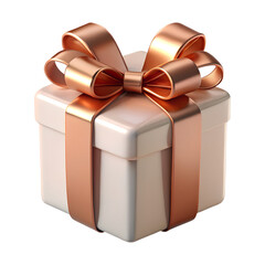 A red gift box with a ribbon bow, isolated on a white background, suggests a festive holiday or birthday present