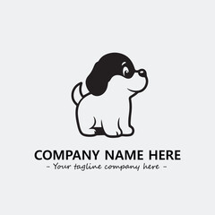 Dog illustration black and white for logo company vector image
