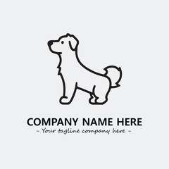 Dog illustration black and white for logo company vector image
