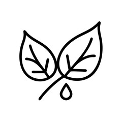 Leaf icon with dew