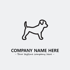 Dog illustration black and white for logo company vector image
