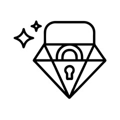 Icon of a padlock with a diamond