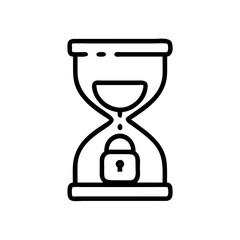 Hourglass padlock icon