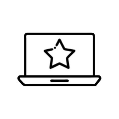 Laptop icon with star