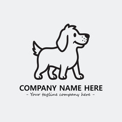 Dog illustration black and white for logo company vector image
