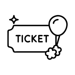 Balloon icon with ticket