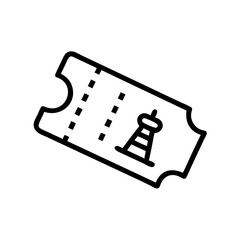 Icon of a lighthouse with a ticket