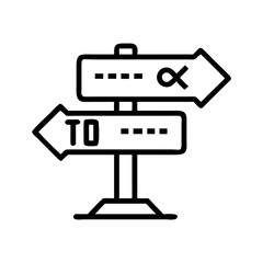 Signpost icon with a ticket