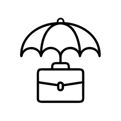 Briefcase icon with umbrella