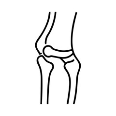 Knee Joint Outline Icon Representing Lower Limb Skeletal Structure and Mobility