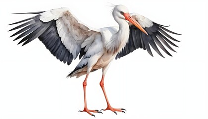 Obraz premium Majestic Wood Stork with Wings Spread