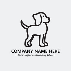 Dog illustration black and white for logo company vector image
