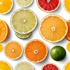 Fototapeta premium Citrus Fruit Slices Background