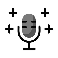 Fototapeta premium Microphone with Plus Symbols Icon Representing Singing and Vocal Performance