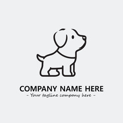 Dog illustration black and white for logo company vector image
