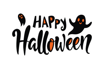 Naklejka premium Happy Halloween Typography Vector Design