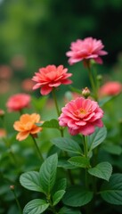 Flowers blooming in garden amidst leafy greens, blossoms, spring, texture