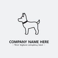 Dog illustration black and white for logo company vector image
