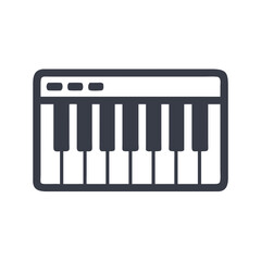 Piano Keyboard Icon Representing Musical Instrument and Sound Creation