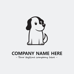 Dog illustration black and white for logo company vector image
