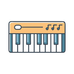 Piano Keyboard Icon Representing Musical Instrument and Sound Creation