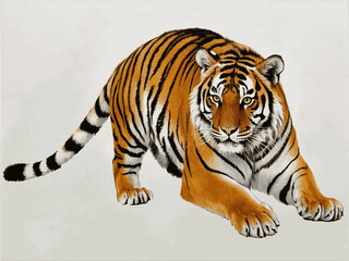 Watercolor monarch bengal tiger isolated vector illustration svg