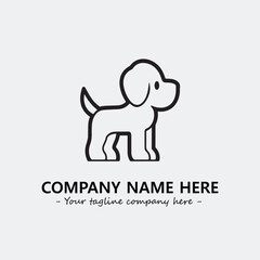 Dog illustration black and white for logo company vector image
